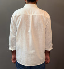 Linen blend shirt - White