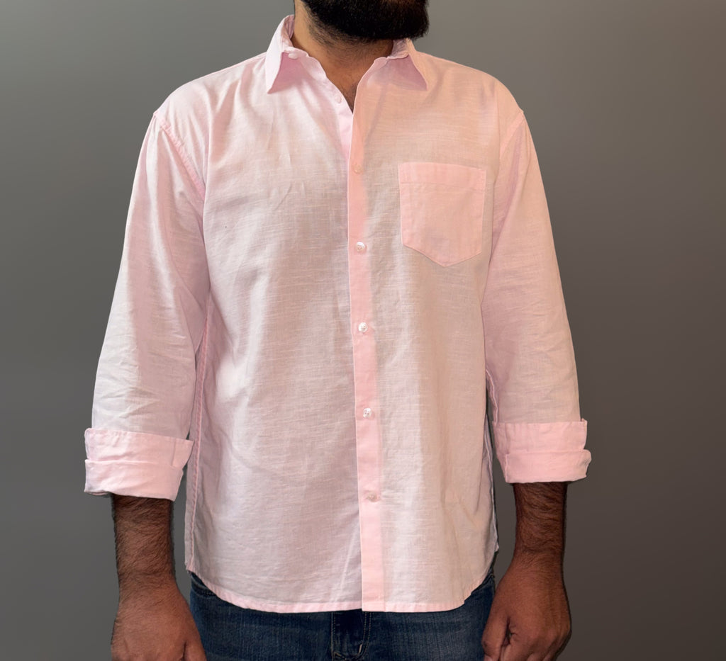 Linen blend shirt - Pink