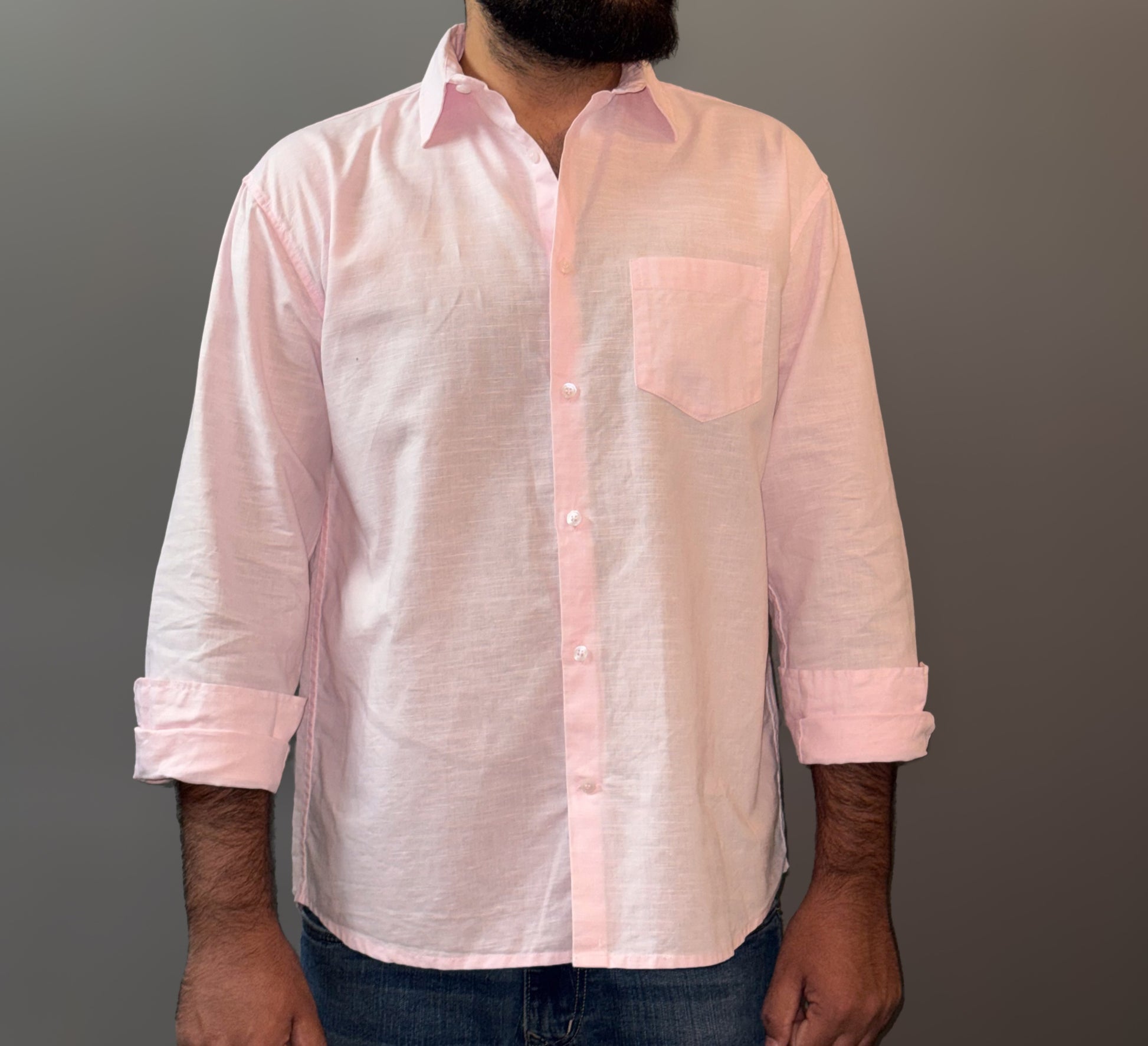 Linen blend shirt - Pink