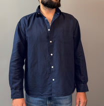 Linen blend shirt - Navy