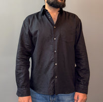 Linen blend shirt - Black