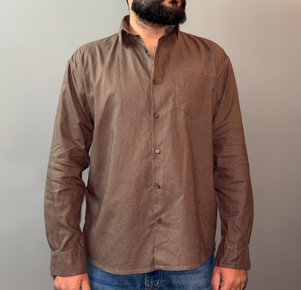 Linen blend shirt - Brown