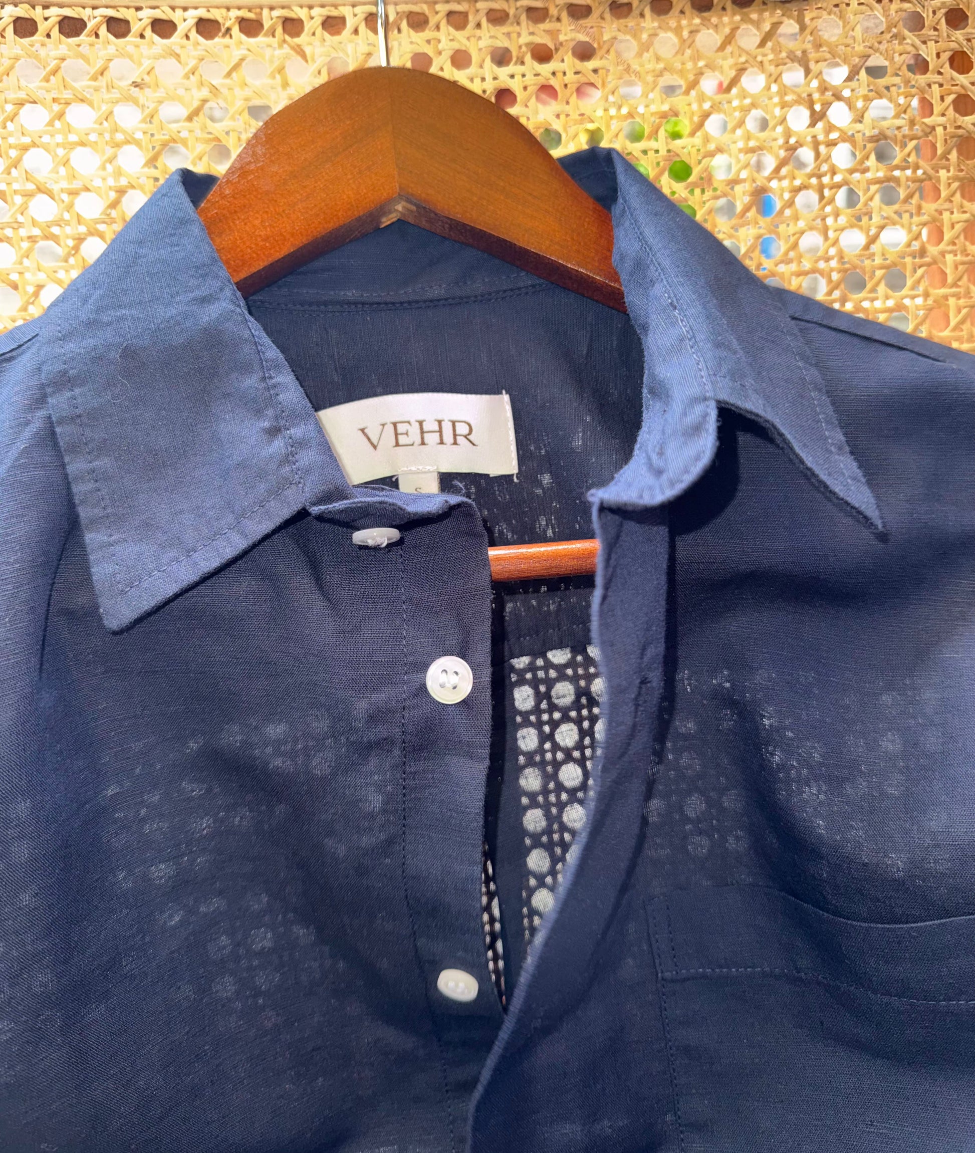 Linen blend shirt - Navy